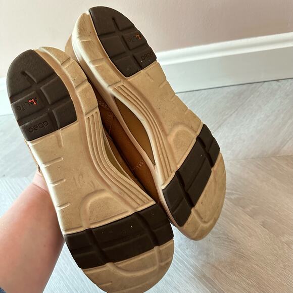 Abeo Lite Caleb Loafers Boat Shoes Men's Size 8.5 Light Brown Tan Leather Suede - Picture 9 of 11